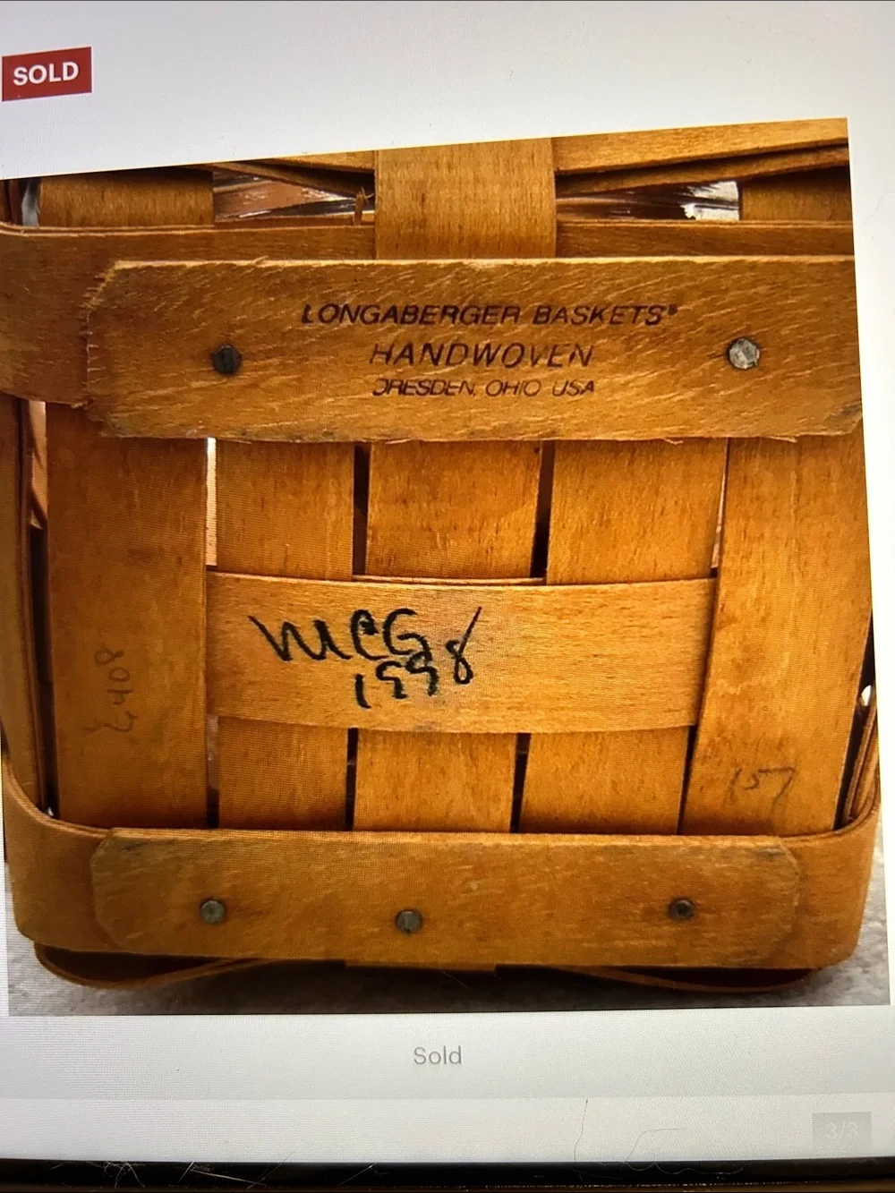 Longaberger Orange Woven Storage Basket